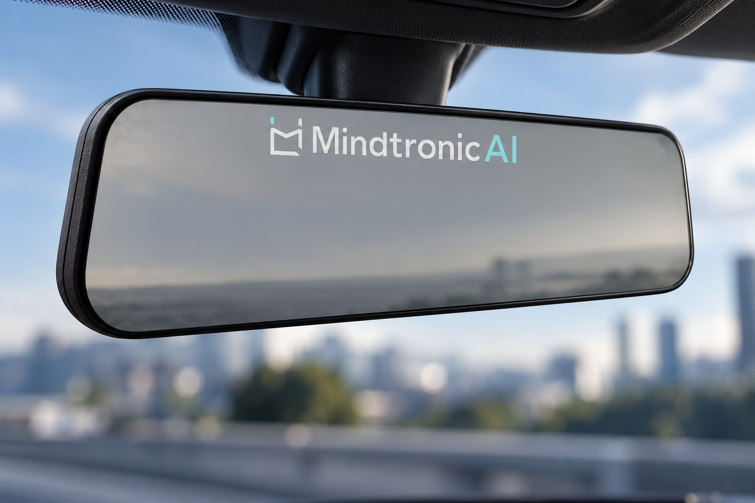 Concept illustration of an intelligent rear-view mirror with driver and occupant sensing